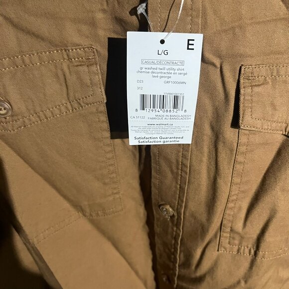 George Washed Twill Utility Shirt – Camel NWT - Picture 2 of 3